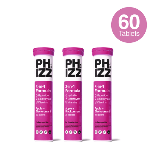 Phizz 2-in-1 Multivitamin & Rehydration Electrolyte Effervescent Multi-pack 6x60 Tabs Apple & Blackcurrant | Top Rated Sports Supplements at MySupplementShop.co.uk