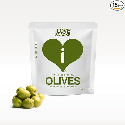 I Love Snacks Natural Italian Olives 20x30g Olives | Top Rated Supplements at MySupplementShop.co.uk