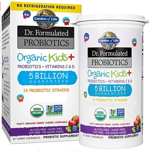 Garden of Life Dr. Formulated Probiotics Organic Kids+, Berry Cherry - 30 chewables | High-Quality Medication | MySupplementShop.co.uk