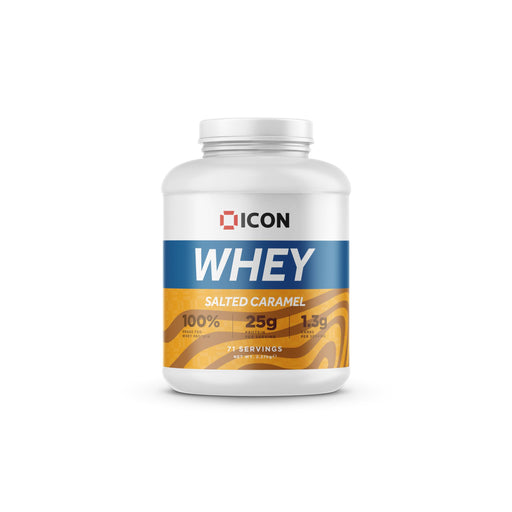 ICON Nutrition 100% Grass Fed Whey 2.27kg Salted Caramel | Premium Whey Proteins at MYSUPPLEMENTSHOP.co.uk
