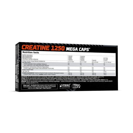 Olimp Nutrition Creatine 1250 Mega Caps - 120 caps | High-Quality Creatine Supplements | MySupplementShop.co.uk