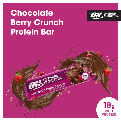 Optimum Nutrition Crunch Bar 12x55g Choc Red Berry cheapest price with MYSUPPLEMENTSHOP.co.uk