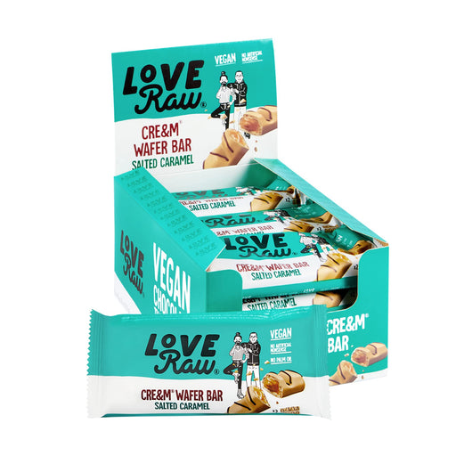 LoveRaw Vegan Cream Filled Wafer Bar 12x43g Salted Caramel at MySupplementShop.co.uk