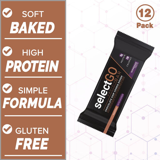 PEScience SelectGo Protein Bar, Chocolate Chip Cookie Dough - 12 x 60g