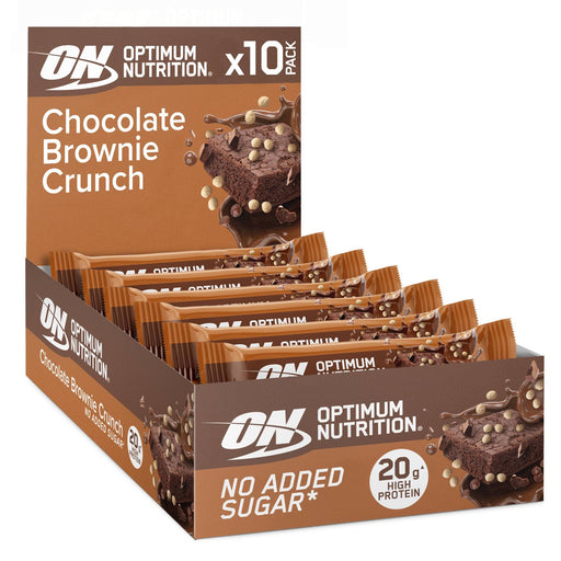 Optimum Nutrition Crunch Bar 10x65g Choc Brownie cheapest price with MYSUPPLEMENTSHOP.co.uk