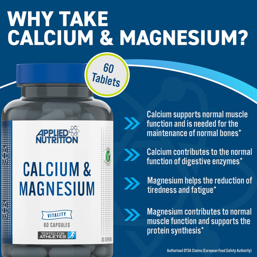 Applied Nutrition Calcium & Magnesium - 60 caps | High-Quality Vitamins & Minerals | MySupplementShop.co.uk