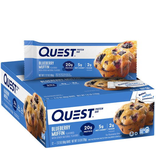 Quest Nutrition Bar 12x60g Blueberry Muffin | Top Rated Sports Supplements at MySupplementShop.co.uk
