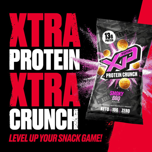 Total XP Protein Crunch 12x24g Smoky BBQ Best Value Snack Chip And Crisp at MYSUPPLEMENTSHOP.co.uk