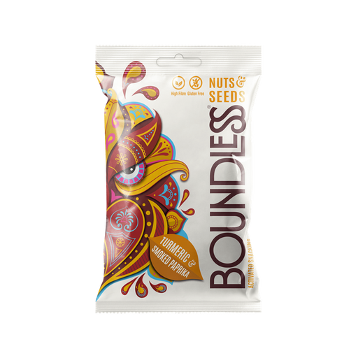 Boundless Activated Snacking Nuts & Seeds 12x30g Turmeric & Smoked Paprika | Premium Healthy Snacks at MySupplementShop.co.uk