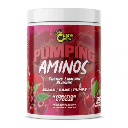 Chaos Crew Pumping Aminos 2.0 325g Cherry Limeade Slushie Best Value Sports Supplements at MYSUPPLEMENTSHOP.co.uk