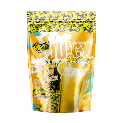 Chaos Crew Juicy Protein 600g Pineapple Delight Best Value Sports Supplements at MYSUPPLEMENTSHOP.co.uk