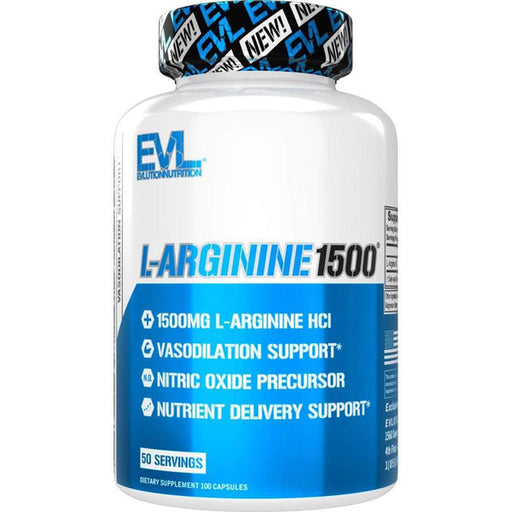 EVLution Nutrition L-Arginine 1500 - 100 caps | High-Quality Amino Acids and BCAAs | MySupplementShop.co.uk