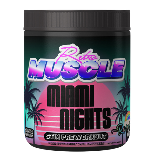 Retro Muscle Miami Nights 480g Rainbow Juice | Premium Health & Nutrition at MySupplementShop.co.uk
