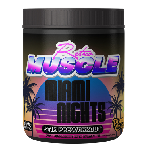 Retro Muscle Miami Nights 480g Pina Colada | Premium Health & Nutrition at MySupplementShop.co.uk