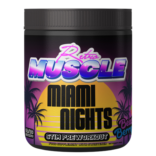 Retro Muscle Miami Nights 480g Beach Berry | Premium Health & Nutrition at MySupplementShop.co.uk