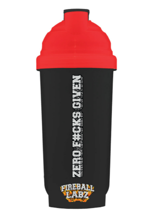 Fireball Labz Zero F#cks Given Shaker 600ml Black / Red | Top Rated Supplements at MySupplementShop.co.uk