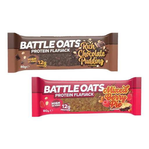 Battle Snacks Oats Protein Flapjack 12x80g Rich Chocolate Pudding at MySupplementShop.co.uk