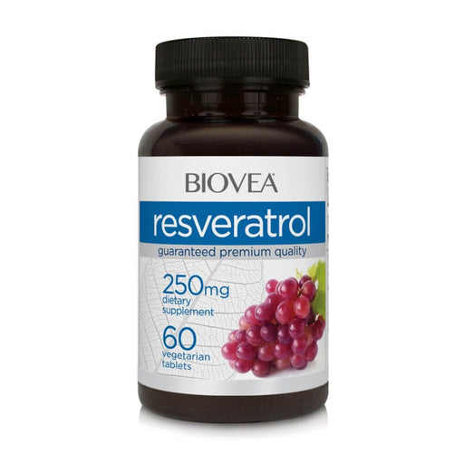 Biovea Resveratrol 250mg 60 Vegetarian Tablets | Premium Supplements at MYSUPPLEMENTSHOP