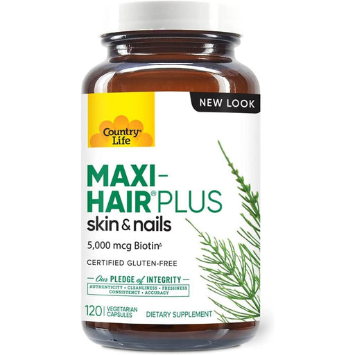 Country Life Maxi-Hair Plus Biotin 120 Vegetarian Capsules | Premium Supplements at MYSUPPLEMENTSHOP