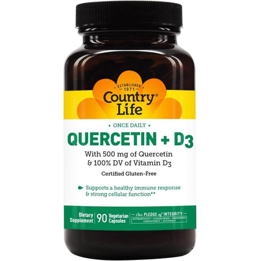 Country Life Quercetin + D3 90 Vegetarian Capsules | Premium Supplements at MYSUPPLEMENTSHOP