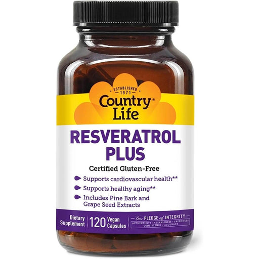 Country Life Resveratrol Plus 120 Vegan Capsules | Premium Supplements at MYSUPPLEMENTSHOP