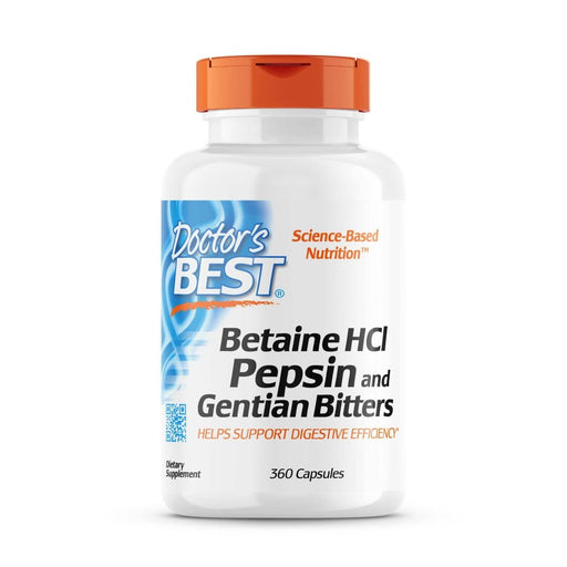 Doctor's Best Betaine HCL, Pepsin and Gentian Bitters 360 Capsules | Premium Supplements at MYSUPPLEMENTSHOP