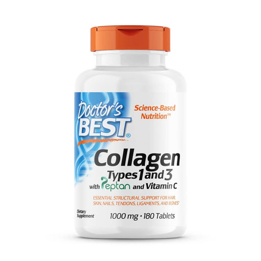 Doctor's Best Collagen Types 1 and 3 with Peptan and Vitamin C 1,000mg 180 Tablets | Premium Supplements at MYSUPPLEMENTSHOP