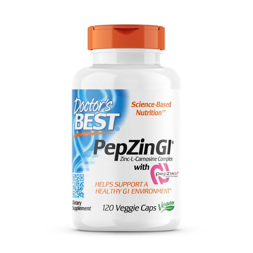 Doctor's Best PepZin GI, Zinc-L-Carnosine Complex 120 Veggie Capsules | Premium Supplements at MYSUPPLEMENTSHOP