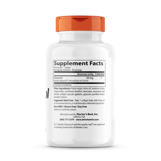 Doctor's Best Ubiquinol with Kaneka 50mg 90 Softgels | Premium Supplements at MYSUPPLEMENTSHOP