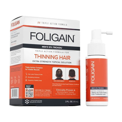 FOLIGAIN Triple Action Complete Formula For Thinning Hair For Men 10% Trioxidil (2 fl oz) 59ml | Premium Supplements at MYSUPPLEMENTSHOP