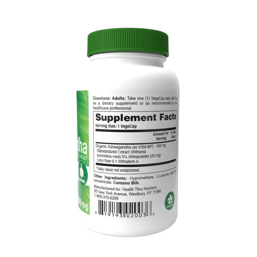 Health Thru Nutrition Ashwagandha KSM-66 500mg 90 Veggie Capsules | Premium Supplements at MYSUPPLEMENTSHOP