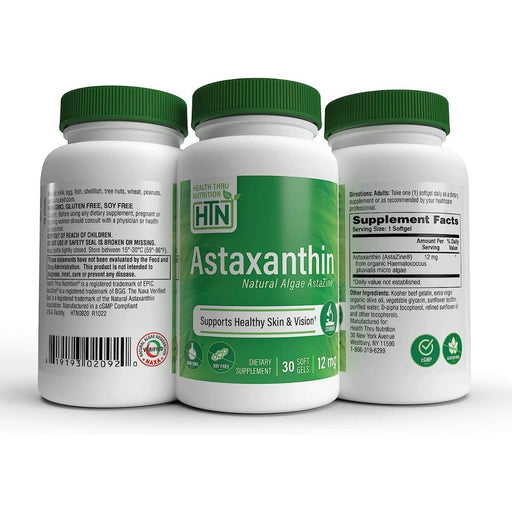 Health Thru Nutrition Astaxanthin 12mg 30 Softgels | Premium Supplements at MYSUPPLEMENTSHOP