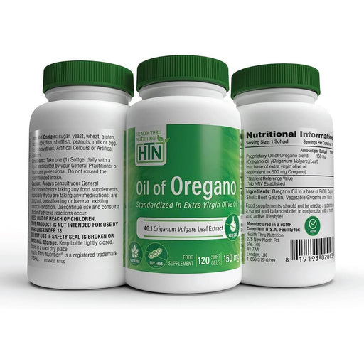 Health Thru Nutrition Oil of Oregano 150mg 120 Softgels | Premium Supplements at MYSUPPLEMENTSHOP