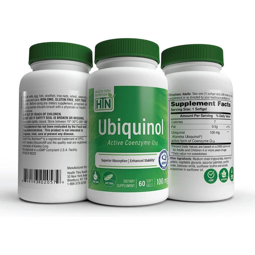 Health Thru Nutrition Ubiquinol 100mg 60 Softgels | Premium Supplements at MYSUPPLEMENTSHOP