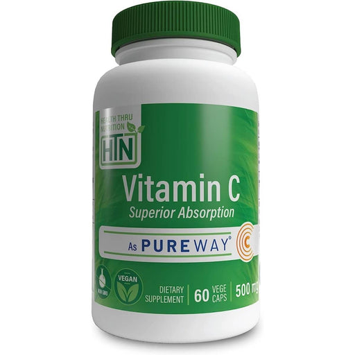 Health Thru Nutrition Vitamin C 500mg 60 Veggie Capsules | Premium Supplements at MYSUPPLEMENTSHOP