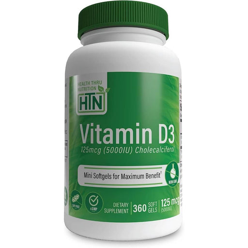 Health Thru Nutrition Vitamin D3 5,000iu (125mcg) 360 Softgels | Premium Supplements at MYSUPPLEMENTSHOP