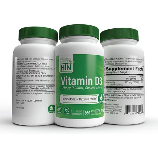 Health Thru Nutrition Vitamin D3 5,000iu (125mcg) 360 Softgels | Premium Supplements at MYSUPPLEMENTSHOP