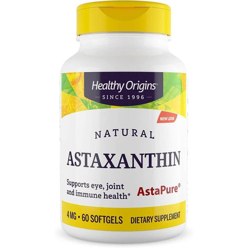 Healthy Origins Astaxanthin 4mg 60 Softgels | Premium Supplements at MYSUPPLEMENTSHOP