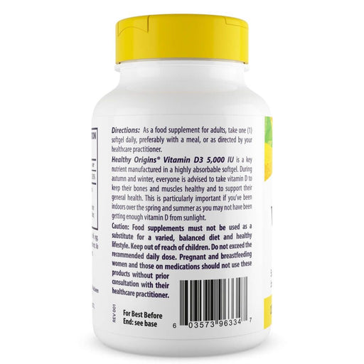 Healthy Origins Vitamin D3 5,000iu 120 Softgels | Premium Supplements at MYSUPPLEMENTSHOP