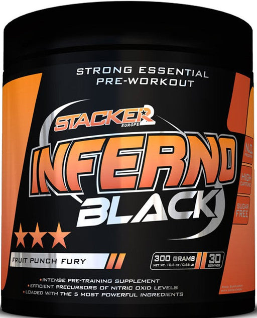 Stacker2 Europe Inferno Black, Fruit Punch Fury - 300 grams | High-Quality Pre & Post Workout | MySupplementShop.co.uk