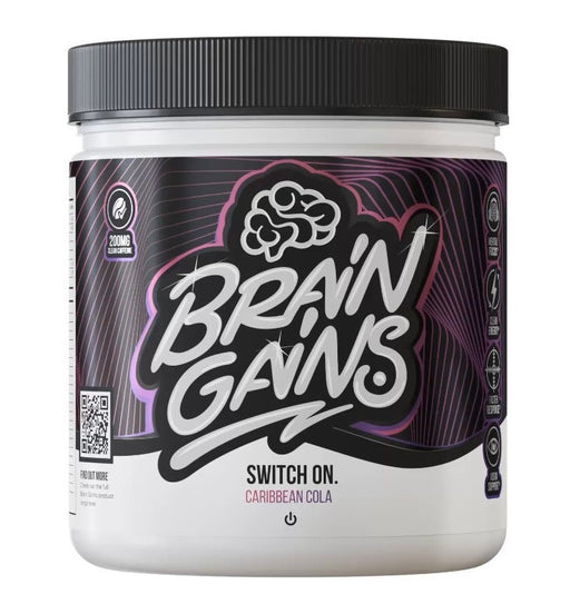 Brain Gains Switch On Caribbean Cola 225g at the cheapest price at MYSUPPLEMENTSHOP.co.uk
