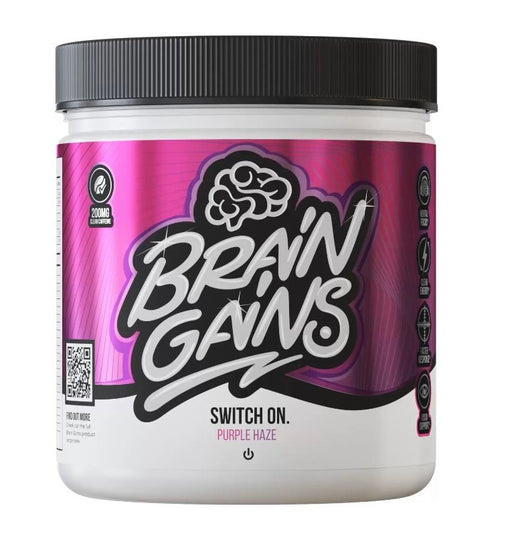 Brain Gains Switch On Purple Haze 225g at the cheapest price at MYSUPPLEMENTSHOP.co.uk