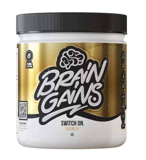 Brain Gains Switch On Gold Rush 225g at the cheapest price at MYSUPPLEMENTSHOP.co.uk