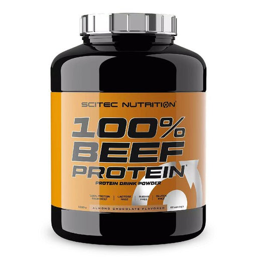 SciTec 100% Beef Protein Almond Chocolate 1800g for Muscle Building | Premium Protein Supplement Powder at MYSUPPLEMENTSHOP