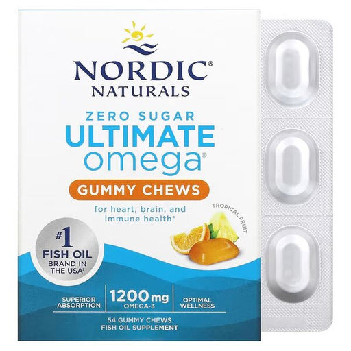 Nordic Naturals Ultimate Omega Gummy Chews, Tropical Fruit - 54 gummies