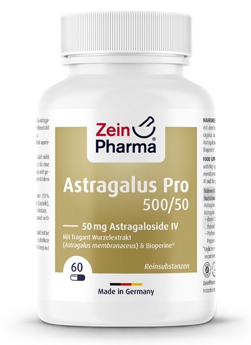 Zein Pharma Astragalus Pro 500/50, 50mg Astragaloside IV - 60 vcaps Best Value Herbal Supplement at MYSUPPLEMENTSHOP.co.uk