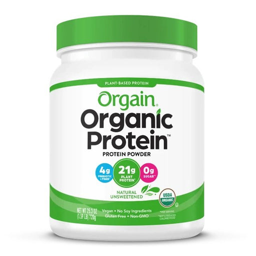 Orgain Organic Protein, Natural Unsweetened - 720g Best Value Protein Supplement Powder at MYSUPPLEMENTSHOP.co.uk
