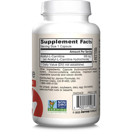 Jarrow Formulas Acetyl L-Carnitine 500mg 60 Veggie Capsules | Premium Supplements at MYSUPPLEMENTSHOP