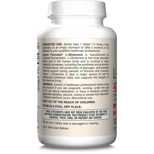 Jarrow Formulas L-Glutamine 1000mg 100 Tablets | Premium Supplements at MYSUPPLEMENTSHOP