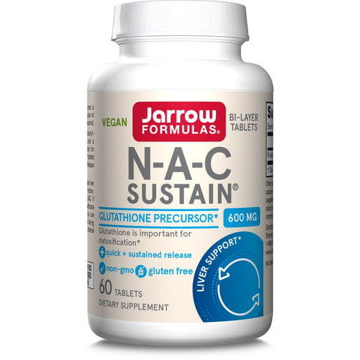 Jarrow Formulas N-A-C (N-Acetyl-L-Cysteine) Sustain 600mg 60 Tablets | Premium Supplements at MYSUPPLEMENTSHOP